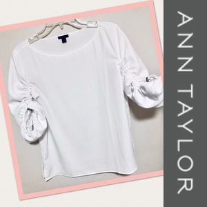 Ann Taylor roomy white pullover blouse barely worn